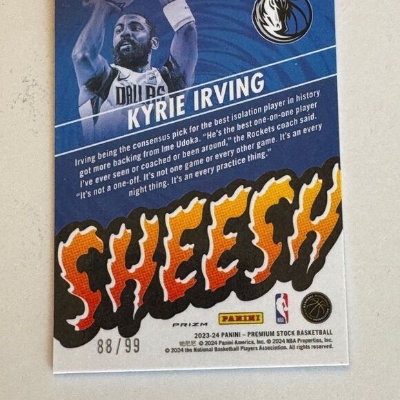 2023-24 panini hoops premium stock blue ice kyrie irving sheesh 99/99 mint - Picture 4 of 4
